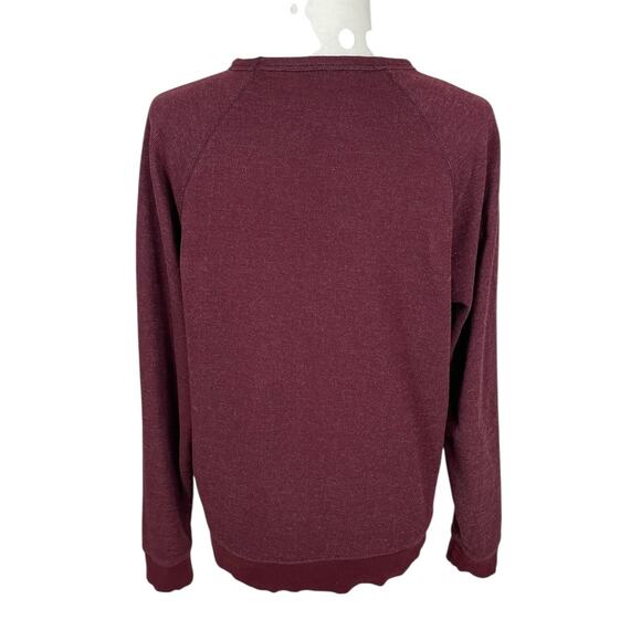Pact Organic Raglan Crewneck French Terry Sweatshirt Maroon Men's Sz Med Classic - Picture 3 of 10